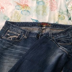 Maurices, distressed boot cut jeans